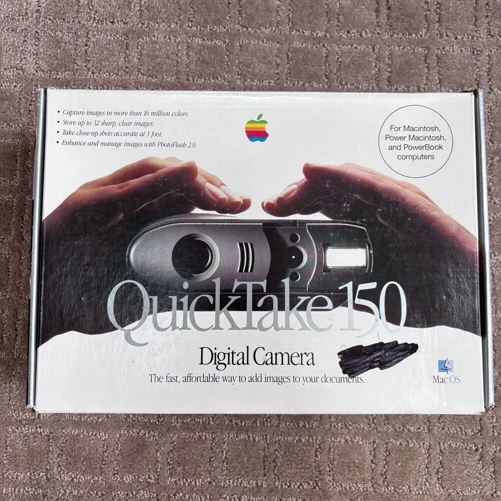 Apple QuickTake 150 Digital Camera w/Box Accessories & AC Adapter Tested Working